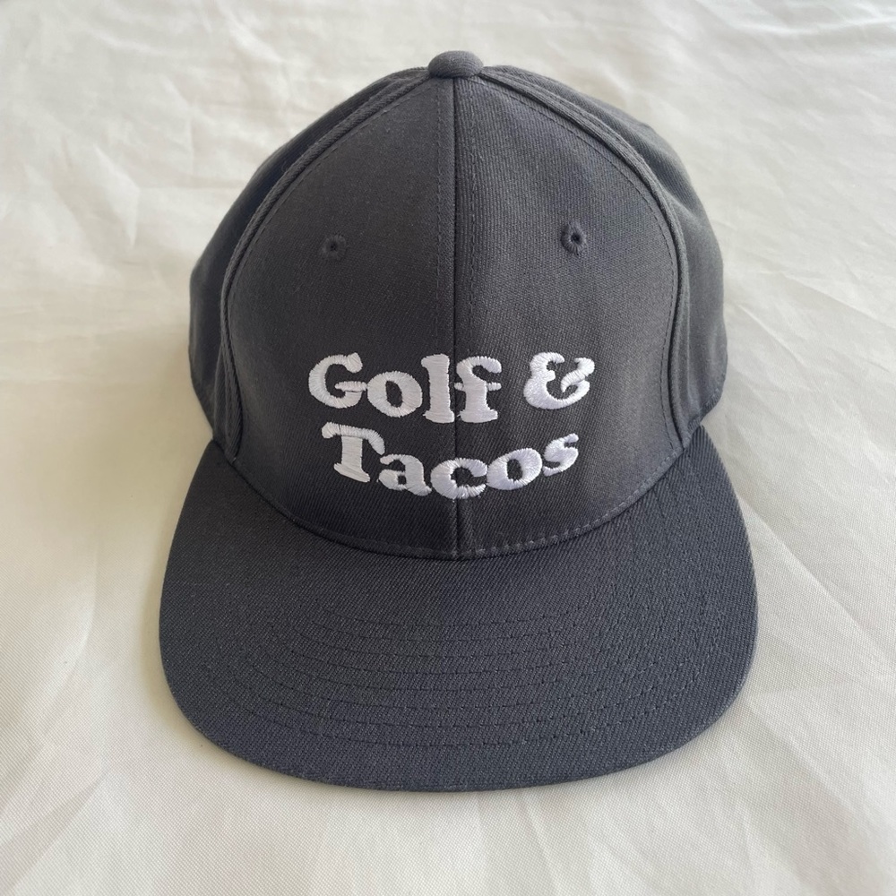 SWINGJUICE Golf & Tacos flatbill baseball cap men’s dark grey hat